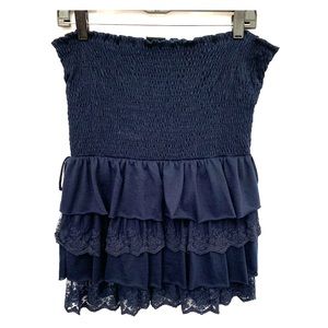 Navy blue strapless top